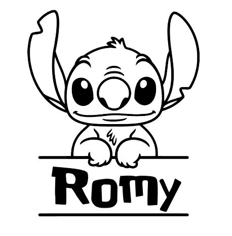 sticker stitch Muursticker Stitch met Naam
